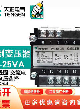 TENN天正电气BK-25VA控制变压器铜 380 220/220 110 36 24 12 6
