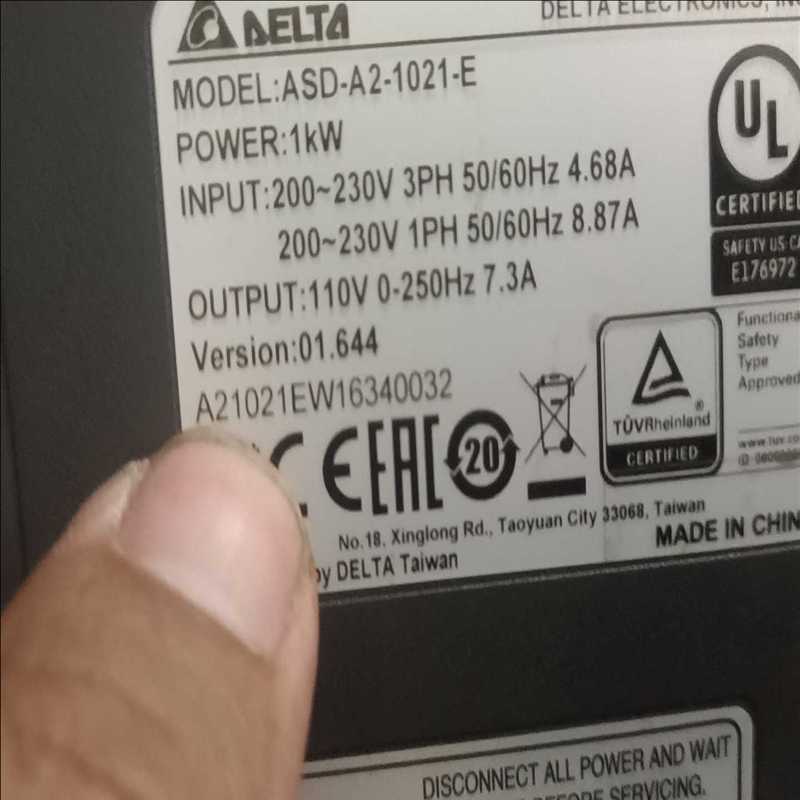 台达A2伺服1KW  ASD-A2-1021-E 成色新 ,(崽载电子)