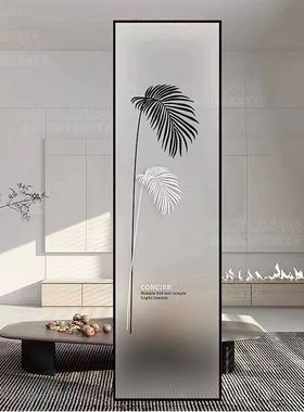 定制玻璃艺术屏风隔断室内简约客厅玄关房间装饰入户餐厅铁艺遮挡