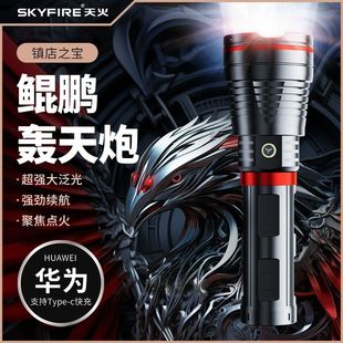 德国进口天火鲲鹏手电筒超亮强光户外充电便携家用工作灯大功率战