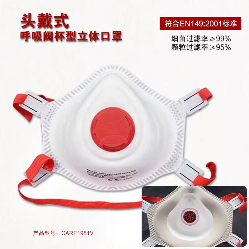 头戴式防尘打磨口罩工业防尘肺电焊工粉尘车间杯型装修透气防护