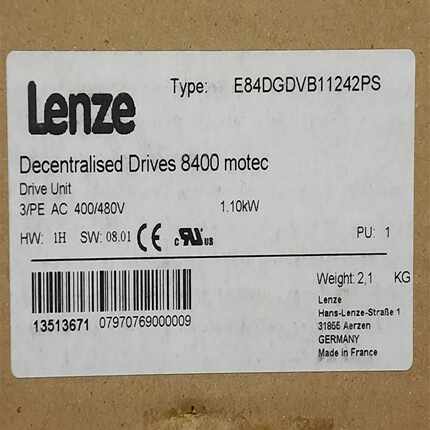 Lenze E84DGDVB11242PS 变频器 DHL/[浩蓉商户]
