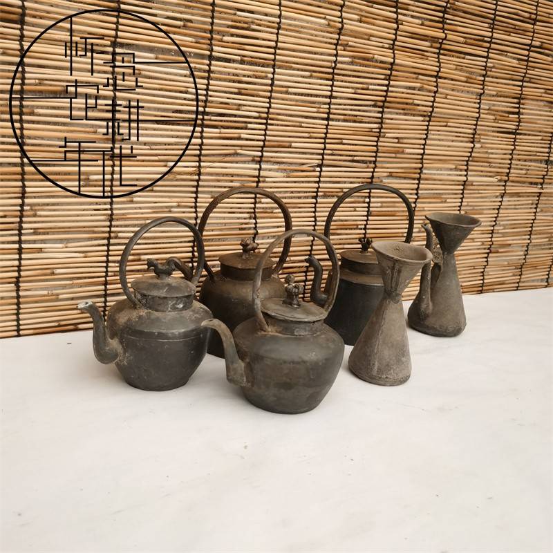 民俗怀旧老物件纯手工老锡壶民国老茶壶酒壶旧货古玩杂项摆件