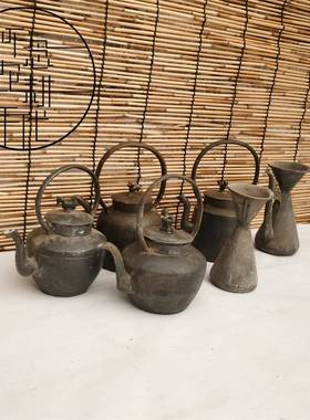 民俗怀旧老物件纯手工老锡壶民国老茶壶酒壶旧货古玩杂项摆件