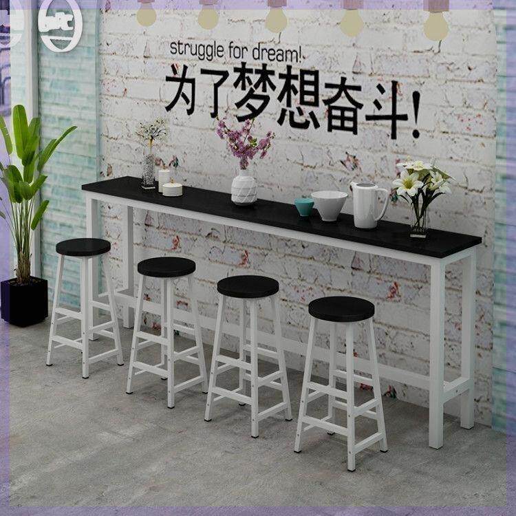 靠墙吧台桌高桌子简约长条客厅厨房桌椅 家用长方形小隔断高脚桌