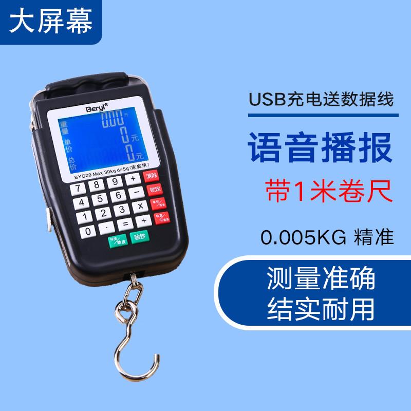 带语音自动计价手提电子秤充电弹簧秤小型手拿可携式高精度迷你秤