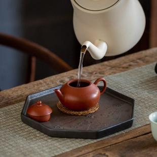 壶承陶瓷鎏金铁釉干泡台家用功夫茶道配件储水隔热垫养壶垫 碌心