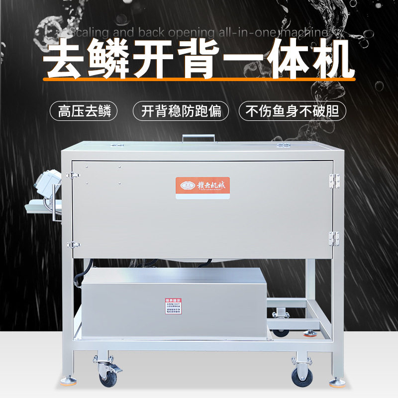 赣云高压水去鱼鳞开背一体机大型鱼类深加工设备全套杀鱼去鳞设备