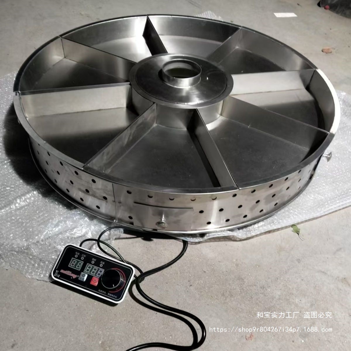 不锈钢卤味加热转盘鸭货熟食卤味盘凉菜冰盘圆形大锅卤菜加热锅