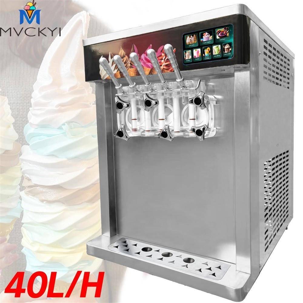 冰淇淋机商用摆摊奶茶店全自动台式新款智能网红预冷保鲜软冰激凌