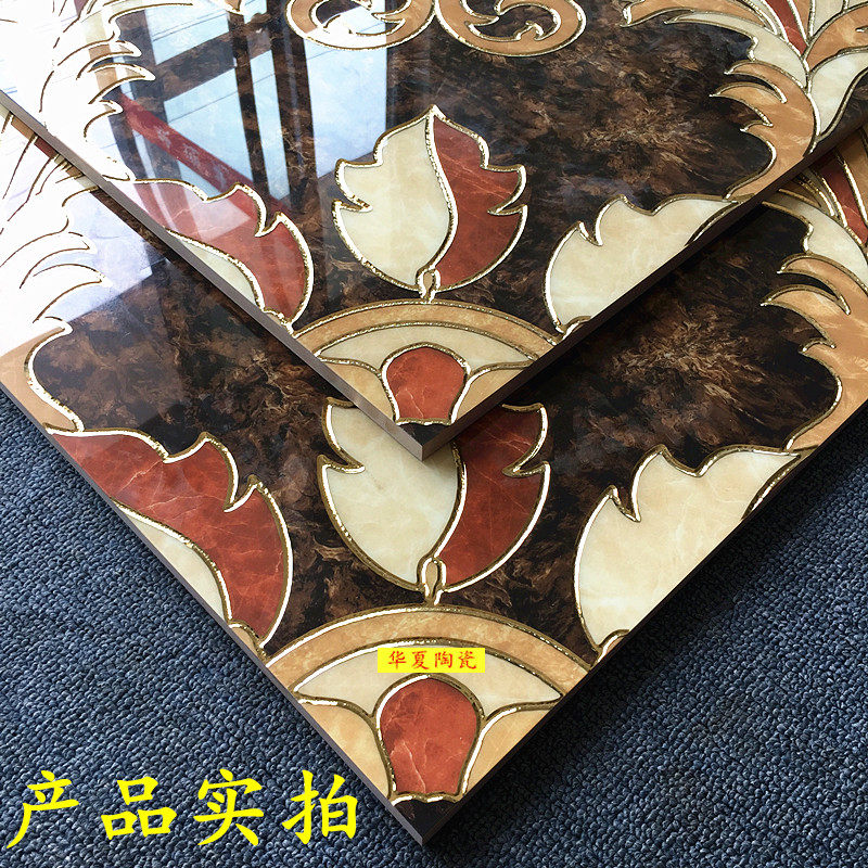 欧式入户玄关地砖拼花瓷砖800X800 客厅餐厅走廊过道抛晶砖地板砖