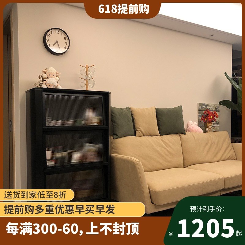 北欧复古斗柜轻奢实木简约玻璃储物柜书柜卧室客厅餐边柜黑色柜子