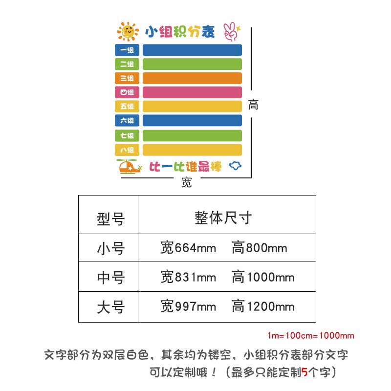 幼儿园墙面装饰比赛排名积分表3D立体亚克力班级教师墙壁布置墙贴