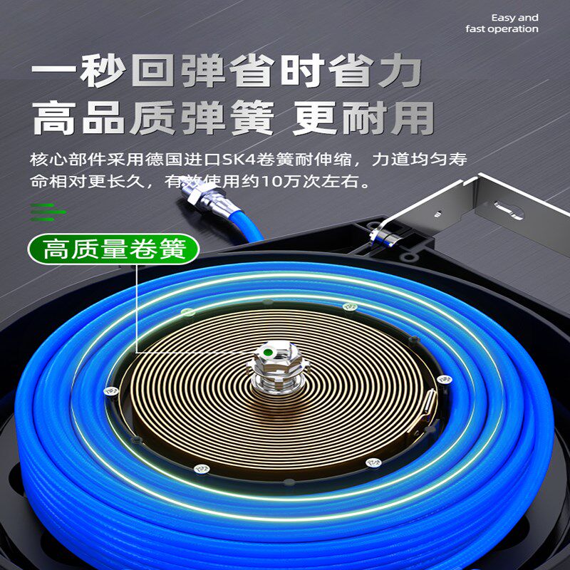 气鼓自动伸缩卷管器PU夹纱管空压机气泵高压气管软管12*8风炮专用