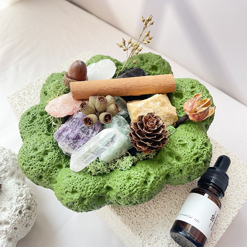 云朵干花晶石香薰扩香石摆件家用卧室内无火香氛杯diy女生日礼物