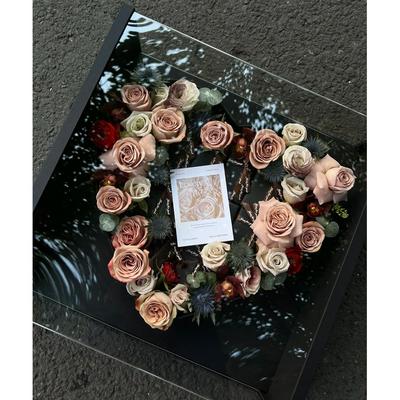 大号亚克力鲜花永生花包装盒礼盒 适合diy放烟送男友女生爱心花盒