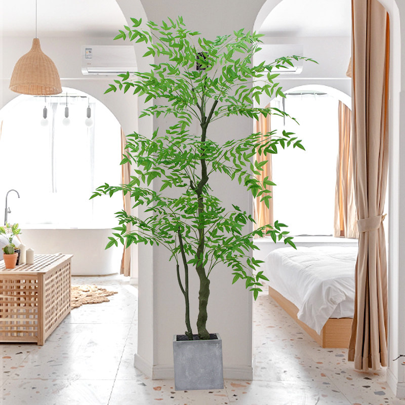 仿真植物盆栽南天竹落地花仿生绿植客厅摆件家居装饰大型假树盆景