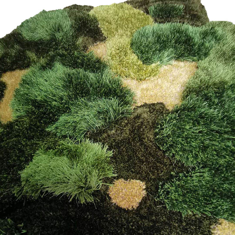 绿色草地苔藓地毯儿童房橱窗商场展台样板间森林不规则创意家用毯