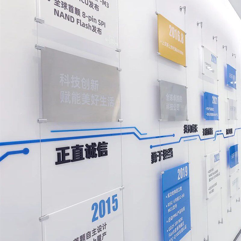 亚克力广告牌钢丝吊悬挂企业文化墙公司专利照片墙展板可更换