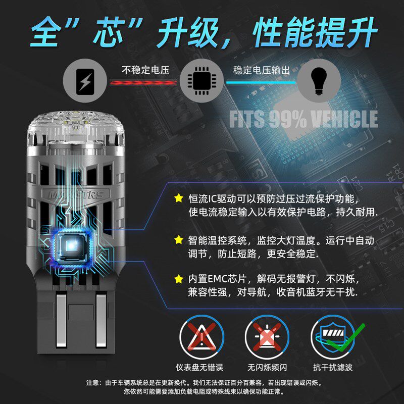 2025新款超亮汽车解码LED大功率刹车灯泡高低脚刹车尾灯升级改装
