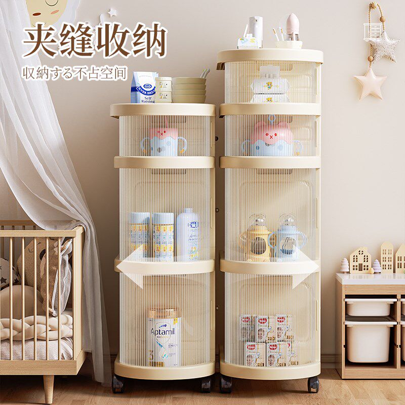 母婴用品收纳柜宝宝喂养台婴儿用品置物架奶粉奶瓶尿不湿分层整理