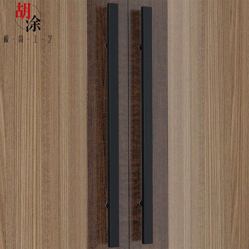 不锈钢门把手加厚玻璃门拉手方管简约商铺地弹有框玻璃门长拉手把