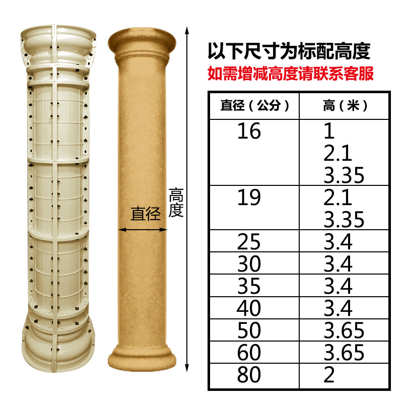 罗马柱模具光面圆柱圆形水泥小柱子模型欧式别墅大门建筑用模板