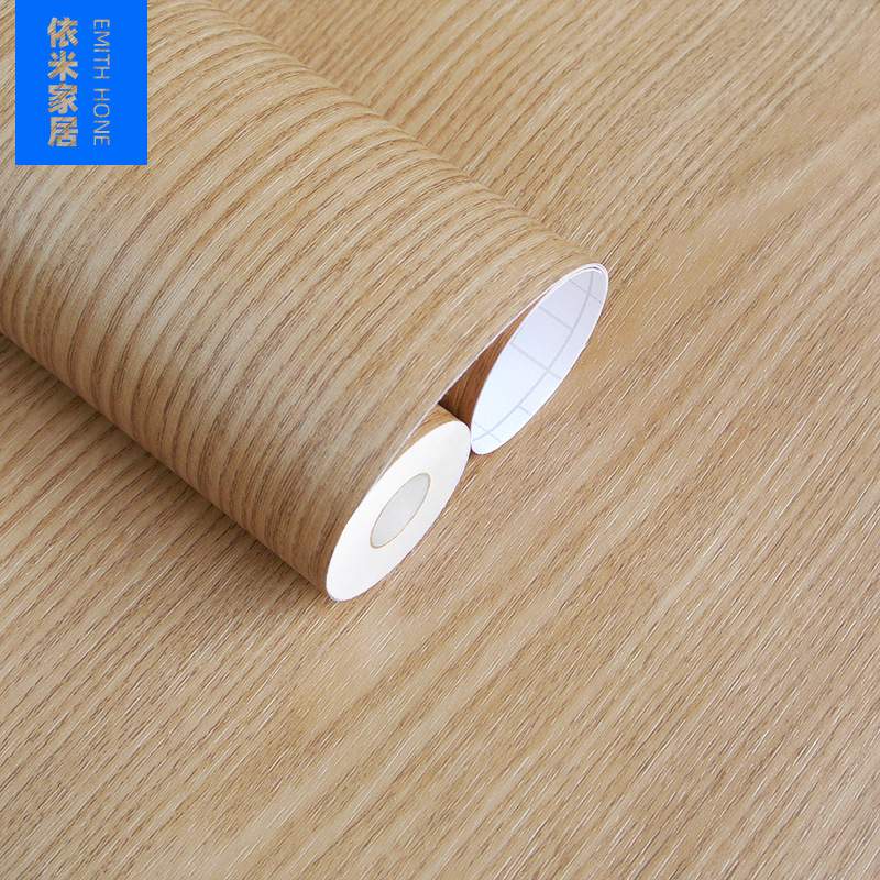 韩版PVC木纹贴纸自粘墙纸壁纸展柜家具翻新导气槽贴膜木饰面贴片