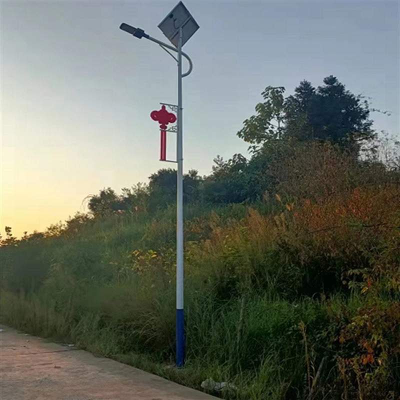 LED中国结太阳能路灯6米城市道路国庆春节日亮化发光旗帜灯笼装饰