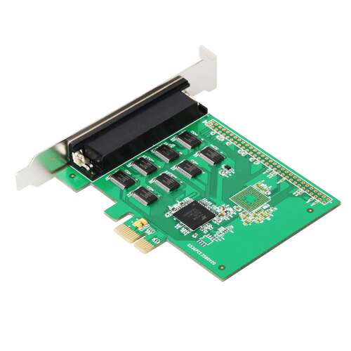 乐扩PCIe 8串口卡一拖八多RS232信号DB9 COM端工业级EXAR358芯片