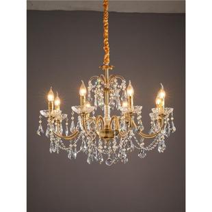 复古法式 水晶吊灯 蜡烛灯客厅欧式 餐厅别墅网红中古珍珠卧室美式