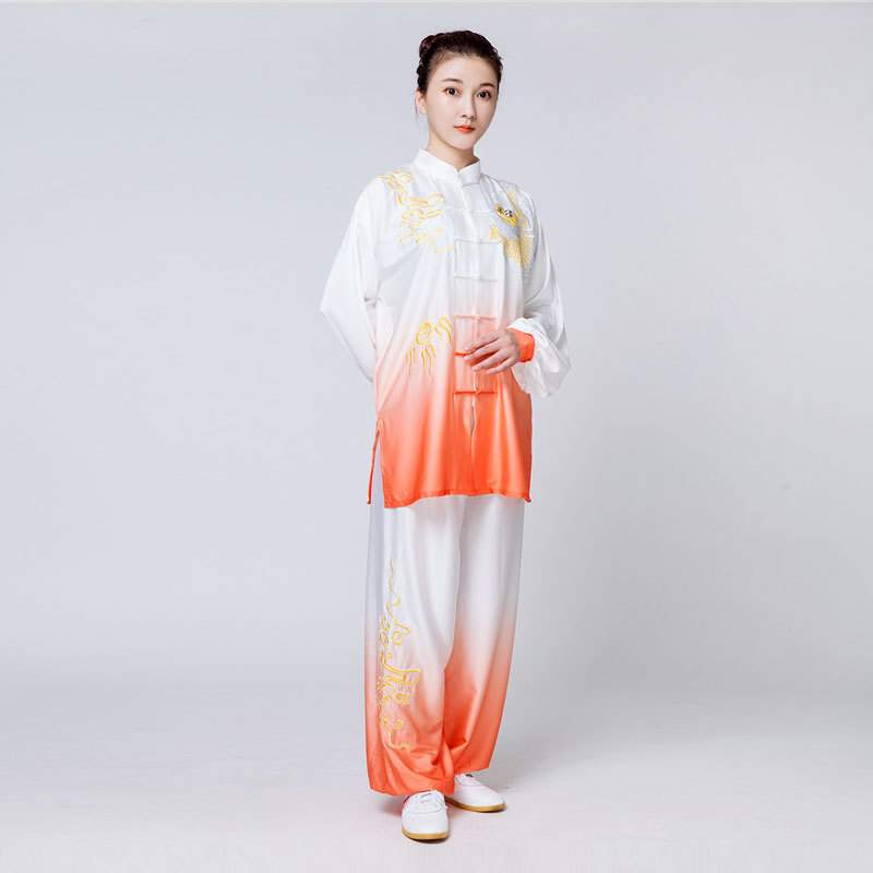 小和山太极服女夏季披纱青花瓷刺绣武术表演比赛太极拳练功服装男