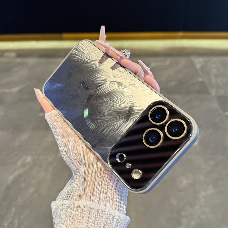 羽毛渐变磁吸防摔适用苹果手机壳