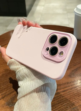 ins不沾毛液态硅胶适用苹果14promax手机壳亲肤手感15pro防摔16plus女13全包镜头膜12男不沾指纹11情侣保护壳