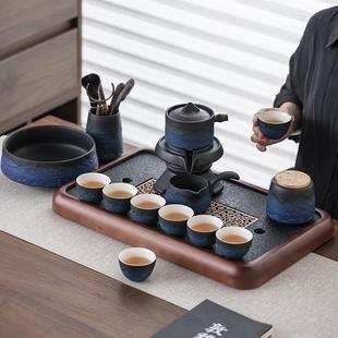 懒人防烫石磨泡茶器家用陶瓷茶壶茶杯 年会高档功夫自动茶具套装