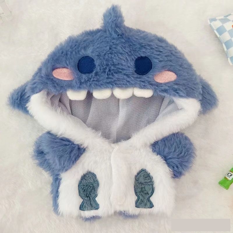 宋亚轩棉花娃娃衣服20cm可爱鲨鱼连帽衣外套连体服棉花娃娃替换装