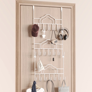 门后挂钩免打孔挂衣架衣服收纳门上挂架租房加长临时包包壁挂衣钩