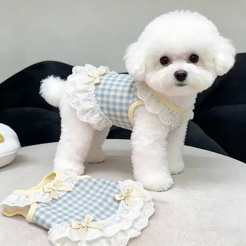 春夏季宠物衣服透气清凉背心狗狗猫咪连衣裙泰迪比熊博美狗狗衣服