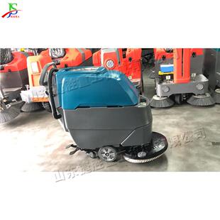刷盘式半自动扫地机 油漆地面刷洗吸污一体机 电动手推式洗地机