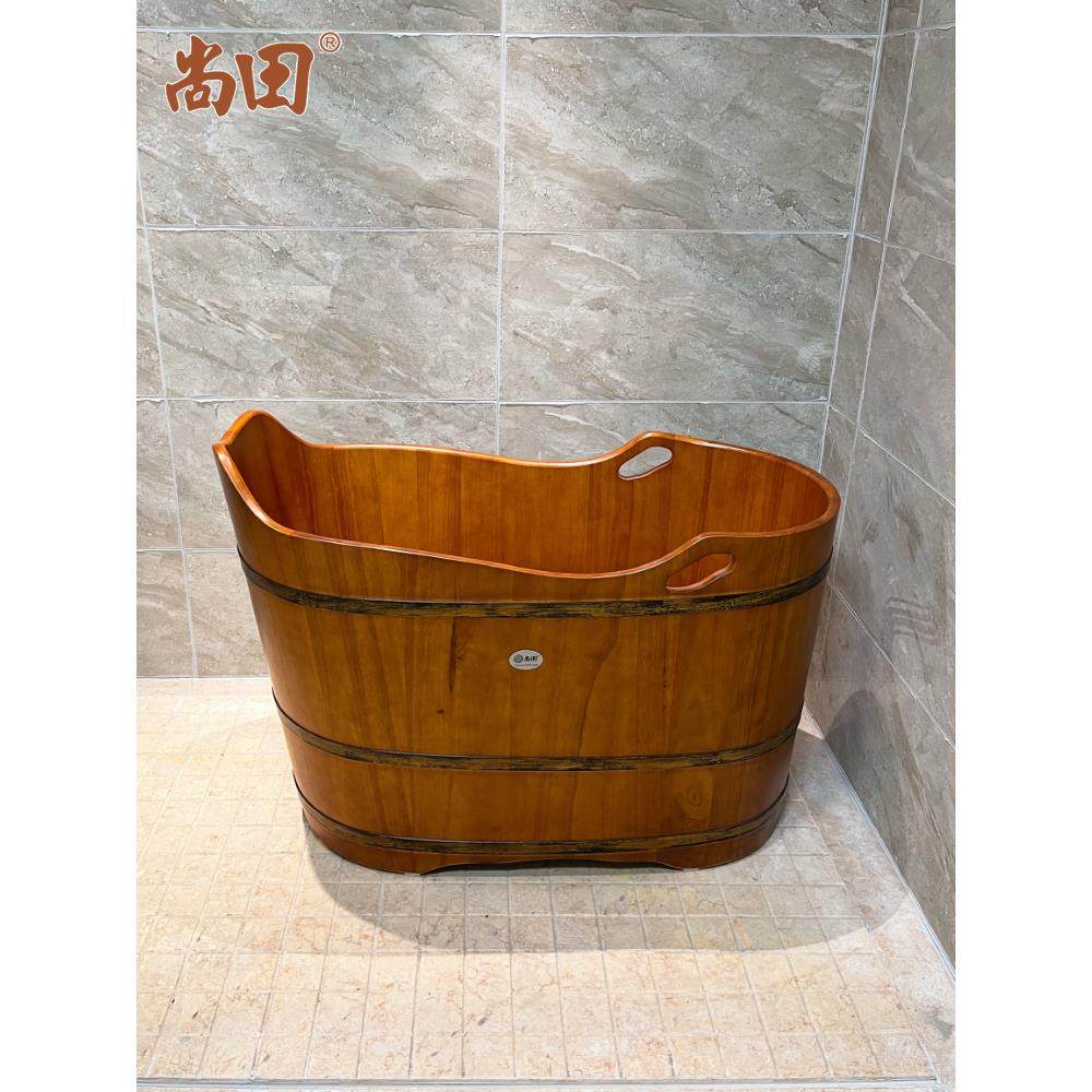 尚田橡木家用成人泡澡木桶沐浴桶木制浴缸洗澡桶1米2可坐全身浴盆