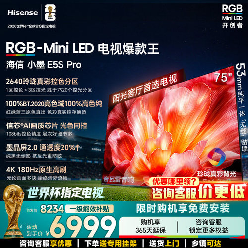 海信RGB-MiniLED小墨75E5SPro