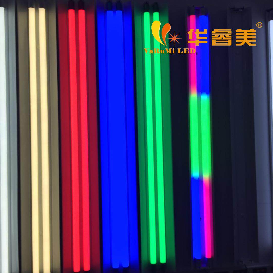 T8彩色灯管 led彩色玻璃日光灯管 涂粉  红蓝绿金黄紫粉红RGB