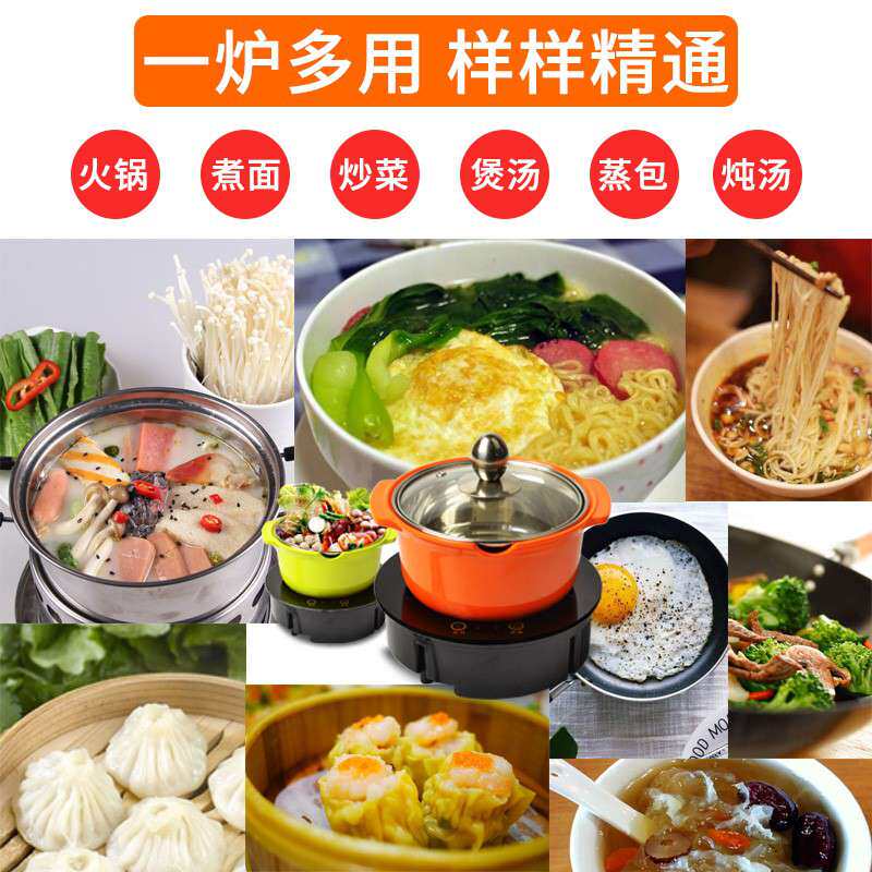 现货迷你电磁炉小火锅单人家用800W蒸煮炉炒菜煮面宿舍炉1-2人电