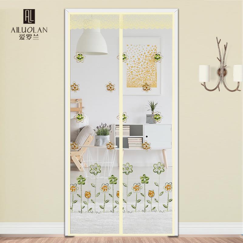 kt自粘防蚊门帘磁性纱门夏季防蝇防虫通风家用卧室隔断帘子免打孔