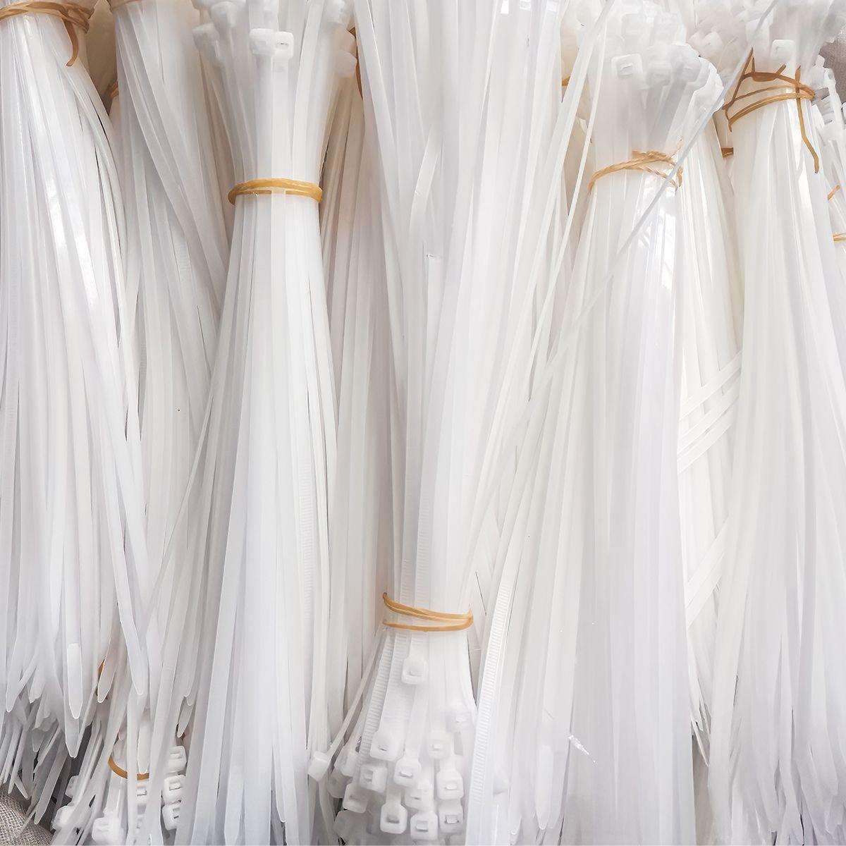 按固定尼龙扎带束线带卡扣塑料扎带绑带自锁式双色黑白公斤条