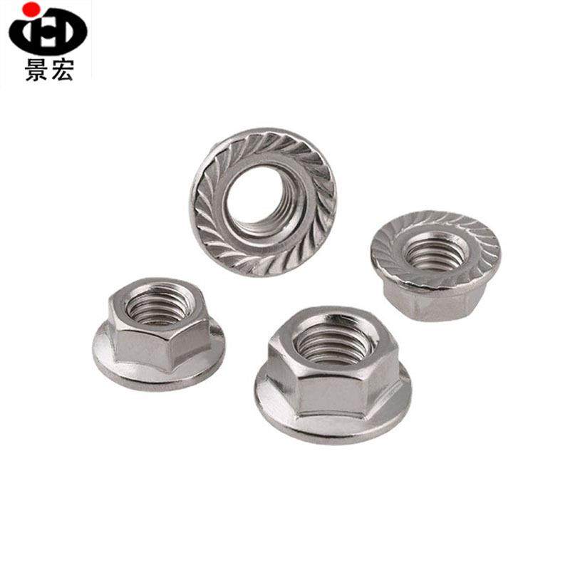 厂家销售304不锈钢外六角法兰螺母DIN6923自带垫螺母M5M6M8M10M20