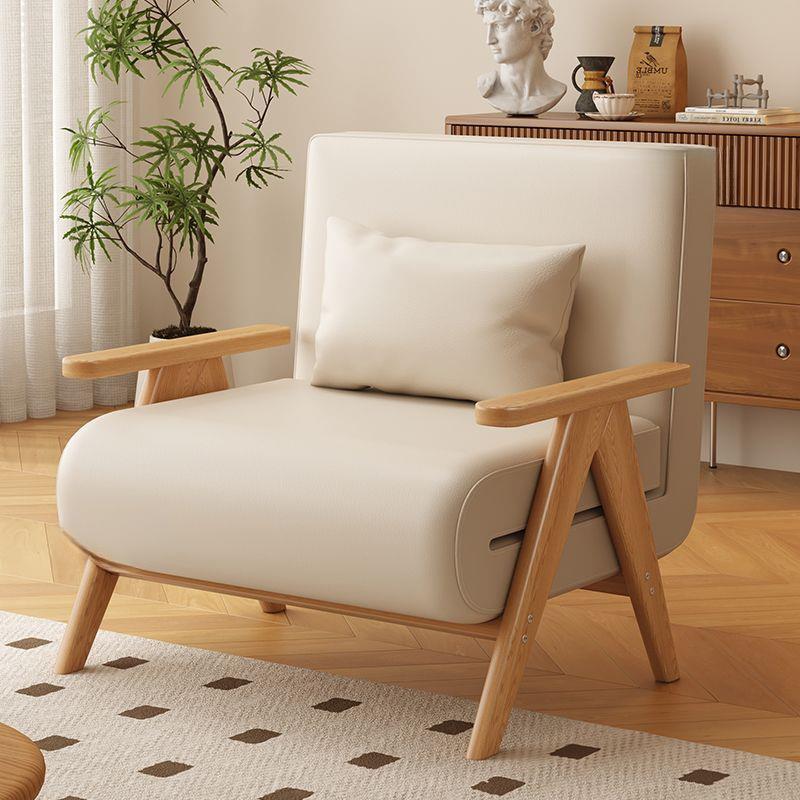 折叠实木沙发床卧室多功能沙发椅单人小户型阳台客厅网红懒人沙发