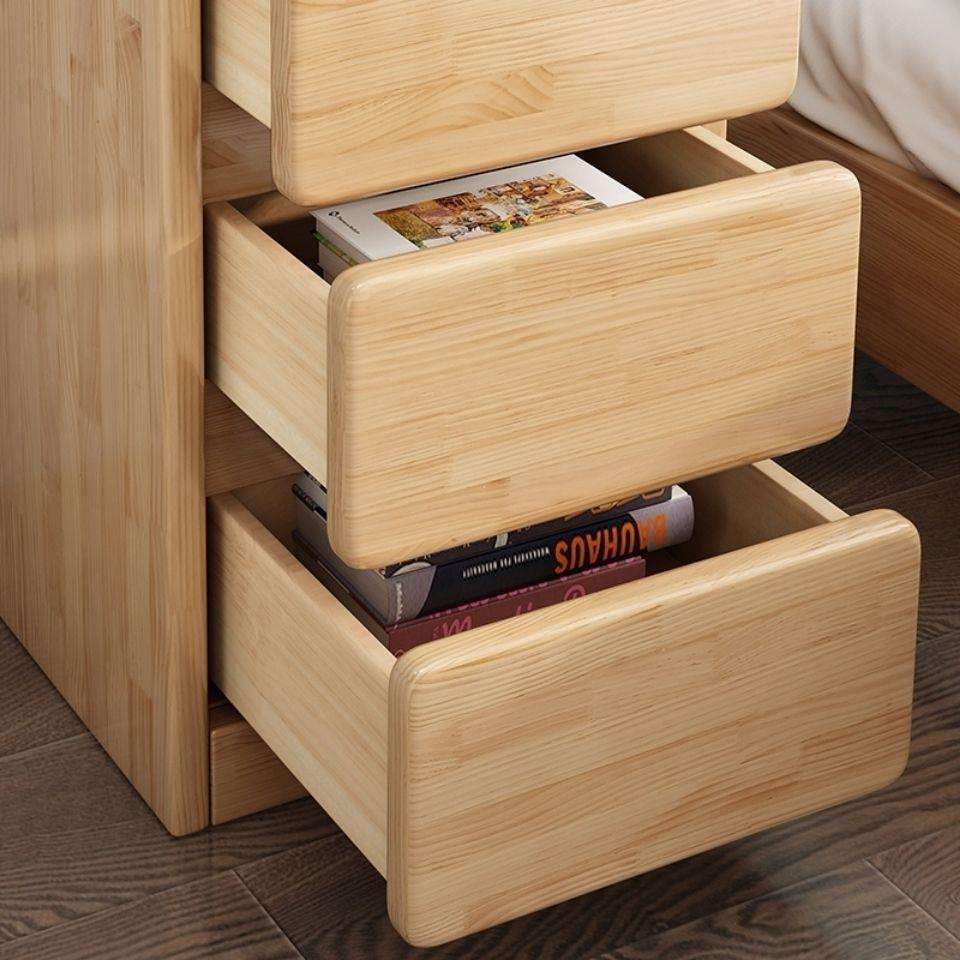 实木松木床头柜现代简约小户型家用床边柜夹缝柜超窄储物收纳柜子