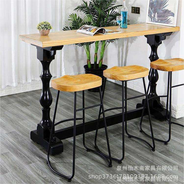 欧式创意实木小型吧台桌家用靠墙长条桌子酒吧小吧台隔断高脚桌椅,电子元器件市场,其它元器件,淘宝优惠券,粉丝福利购,淘宝优惠卷