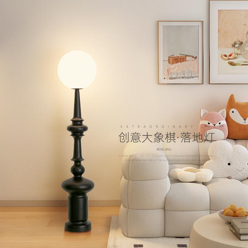 意大利复古罗马柱落地灯设计师客厅沙发旁装饰灯卧室床头立式台灯
